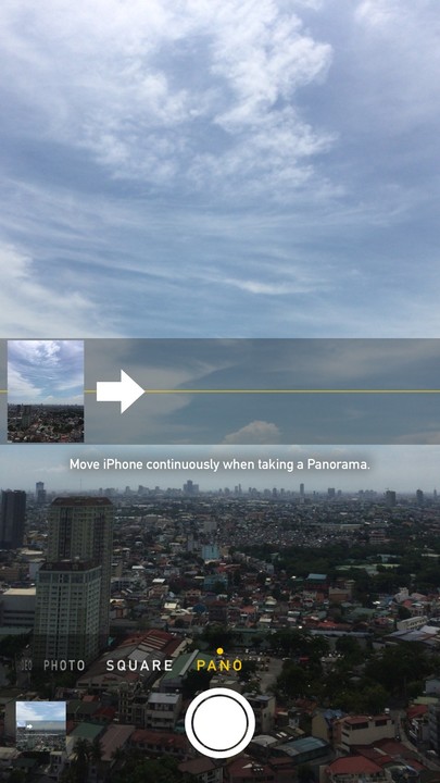 The iPhone camera's Pano mode.
