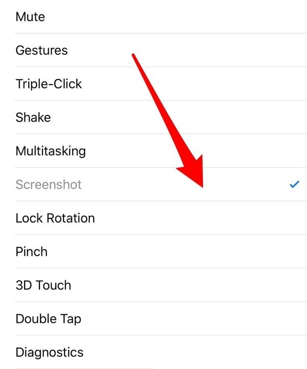 Configure one-touch screenshots on iOS