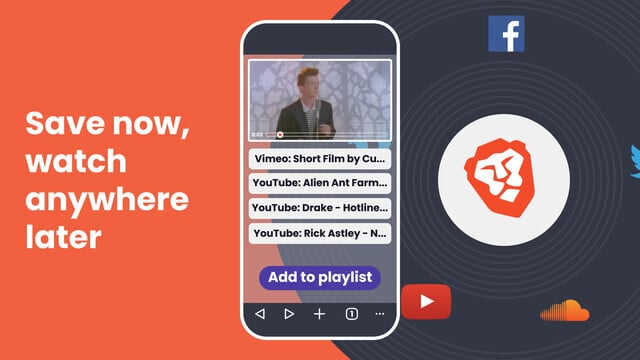 Third-Party Browser Brave Gains a New Playlist Feature
